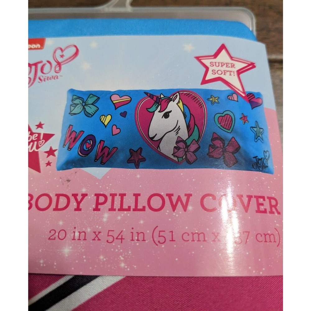 JoJo Siwa Unicorn Wow Body Pillow Cover Nickelodeon Super Soft 20 in. x 54 in.